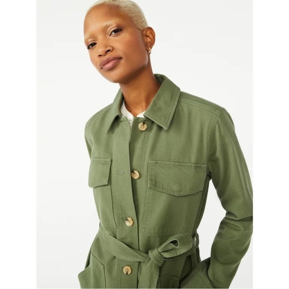 Free Assembly Women’s Olive Button Down Utility Jacket. Gently used. - Picture 5 of 14
